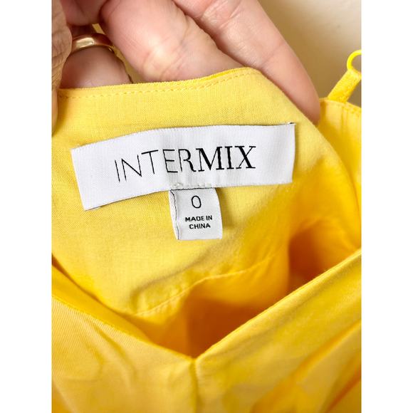 Intermix Noelle Sleeveless V-Neck Tiered Maxi A-Line Dress Yellow Women's Size 0 - Picture 4 of 5